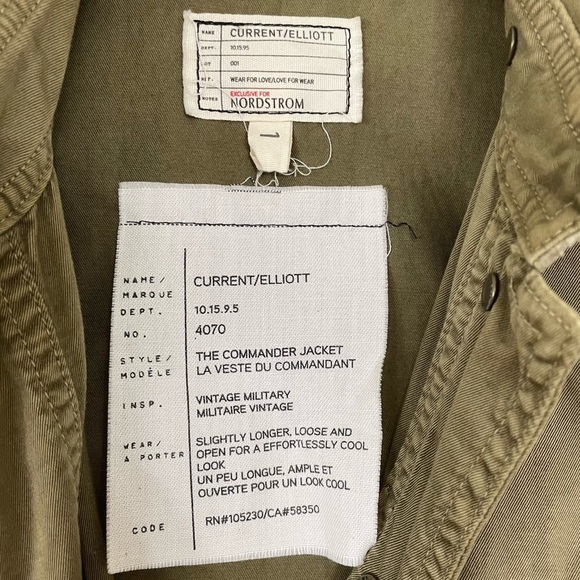 Current Elliot Commander Jacket Vintage Military Utility - Picture 5 of 14